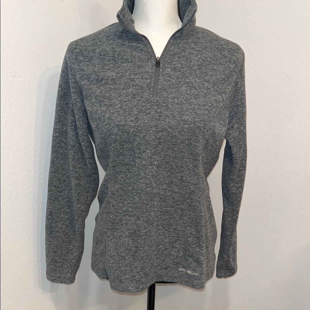 Eddie Bauer Women's Gray Quarter-Zip Pullover